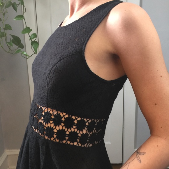 Free People Black Daisy Cage Skater Mini Dress - Picture 5 of 8